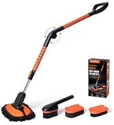 IVYROLL Car Wash Kit, 4-in-1 Car Wash Brush with Long Handle | Adjustable 180° Rotating Chenille ...