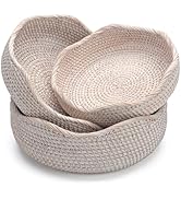 YANGQIHOME Rattan Round Fruit Baskets, Wicker Storage Bowls, Natural Woven Serving Basket Bowls, ...