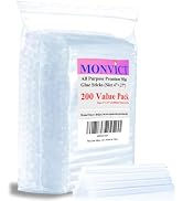 Mini Hot Glue Gun Sticks, 200 Pack MONVICT Glue Sticks with 4" Long 0.27” Diameter, Craft Hot Glu...