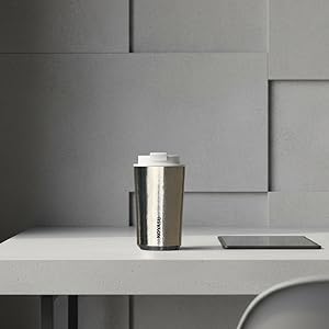 KOYASU titanium travel mug. 1668C crystallized finish. Premium stainless steel upgrade.