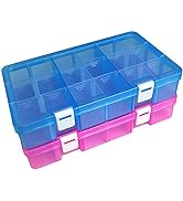 DUOFIRE Plastic Organizer Container Storage Box Adjustable Divider Removable Grid Compartment for...