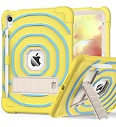 Sibeitu for iPad A16 Case, Rugged Heavy Duty iPad 11th/10th Case, Yellow Blue