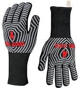 QUWIN BBQ Gloves, Oven Gloves 1472? Extreme Heat Resistant, Grilling Gloves Silicone Non-Slip Ove...