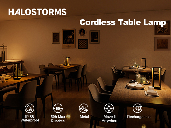 Halostorms Protable Cordless LED Table Lamp