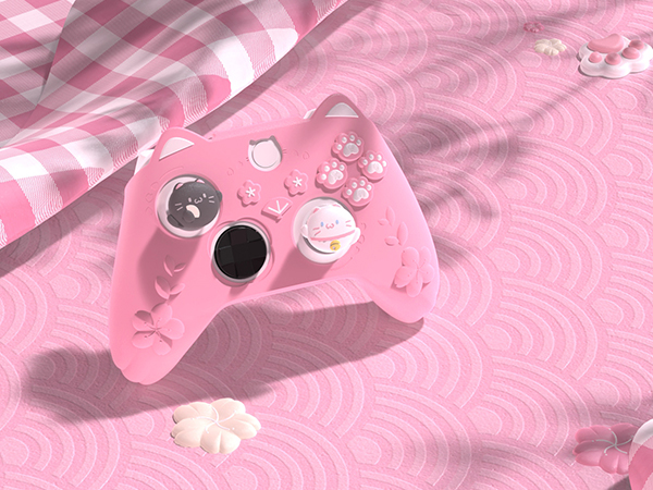 PlayVital Cherry Blossoms Kitten Protective Silicone Cover