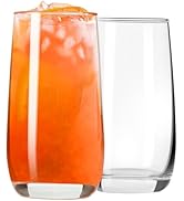 PARACITY Highball Glasses Set of 2, Drinking Glasses 12 Oz, Clear Glass Cups, Tall Tumbler Water ...