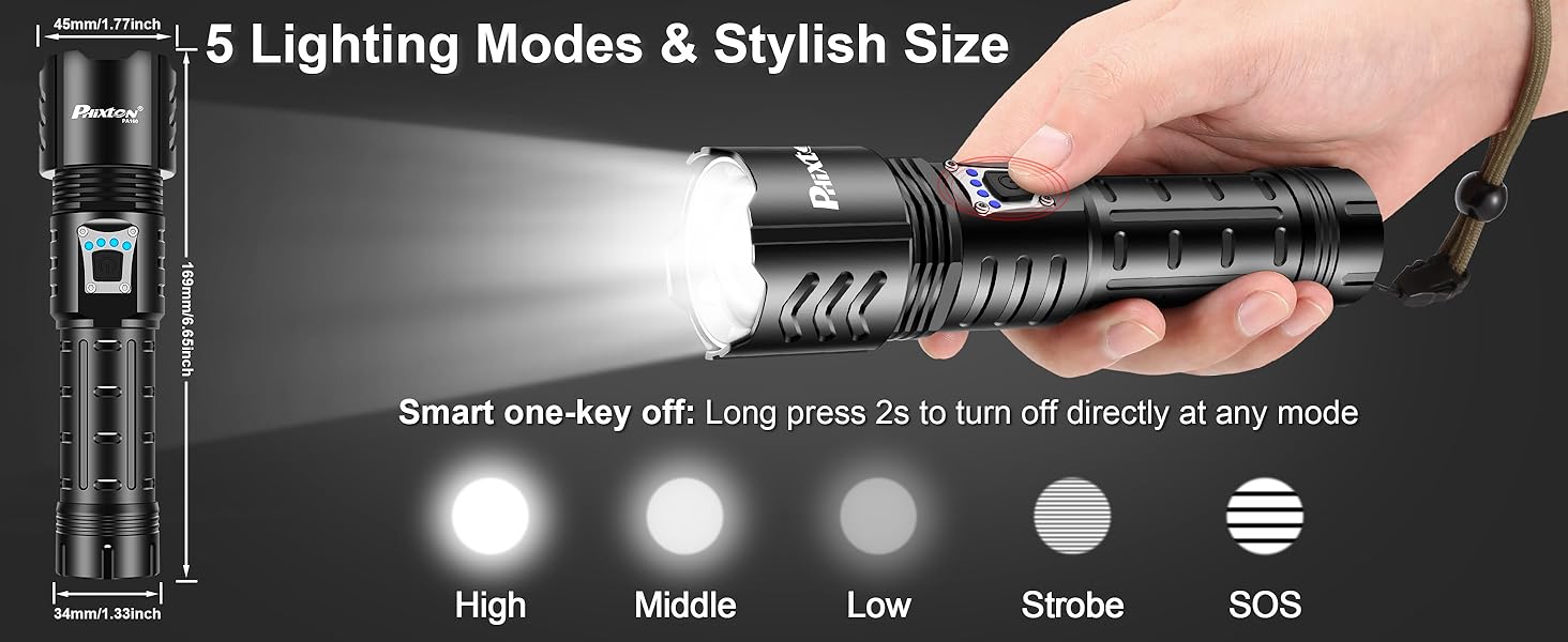 PA160 rechargeable flashlights high lumens