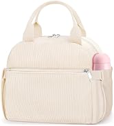 KUBYA Lunch Bag Lunch Box for Women, Cute Corduroy Insulated Reusable Work Leakproof Simple Adult...