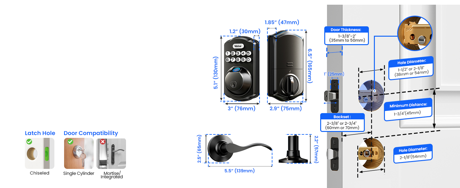 exterior door lock set