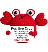 Positive Crochet Crab Animal Emotional You're Pretty Crabulous Mini Handmade Birthday Gifts for C...