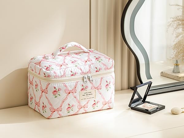 Cute Floral Coquette Cosmetic Bags Toiletry Bags for Women Girls
