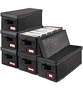 PUTNATRUE DVD Storage Boxes, 6P Larger DVD Storage Cases with Lid, Stackable Fabrics Media Storag...