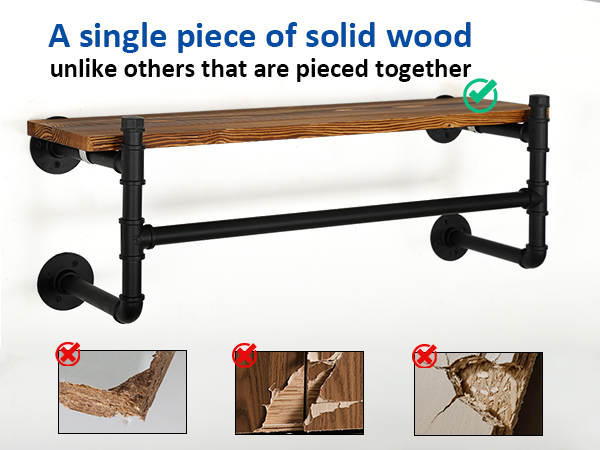 Industrial Pipe Clothing Rack with Shelf