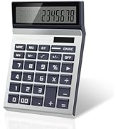 Comix 12-Digit Desktop Calculator, Battery & Solar Powered, Large Display, Touch Comfortable with...