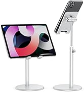 Cell Phone Stand, OMOTON Angle Height Adjustable Phone Stand, Aluminum Desktop Phone Holder Dock ...