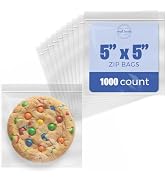 Seal Fresh 5 x 5 Inch Resealable Plastic Bags 1000 Pack — Clear Reclosable Snack Bags with Zipper...