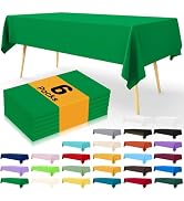 Smiry Disposable Table Cloth - 6 Pack, 54 x 108 Inch Table Cloths for Parties, Decorative Tablecl...