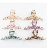6pcs Large 4.7inch Acrylic Jelly Hair Claws for Women - Strong Hold Clips for Thick, Curly & Thin...