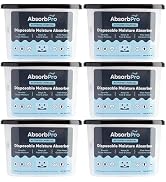 Absorb Pro - Moisture Absorber Tub with Activated Charcoal - 6-Pack - 10.5 oz Disposable Odor Eli...