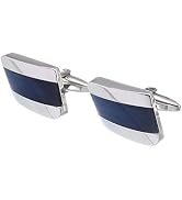 Cufflinks Semi Gemtone Cufflinks Men's Gem Stone Mounted Cufflinks with Gift Box Salutto Brand