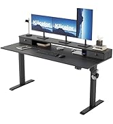 Klicelor 63 Inch Electric Standing Desk with Drawers, Adjustable Height Small Sit Stand Desk for ...