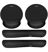 Comfy Mee Premium Memory Foam Keyboard and Mouse Wrist Rest Pads Set- for Comfortable Typing &Wri...
