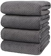 HOMEXCEL Bath Towel Set Pack of 4, Microfiber Ultra Soft Highly Absorbent Bath Towel, Lightweight...