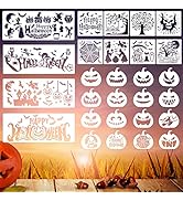 28 pcs Halloween Stencils, lyfLux Painting Stencils Suit, Pumpkin Carving Stencils, for Halloween...