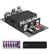 UAONO Commander Deck Box for MTG, 6-Deck Modular Card Case with Dice Tray Holds 600+ Double-sleev...