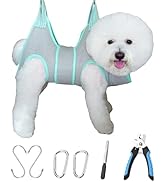 Kkiimatt Dog Grooming Hammock Harness, Small Dog Groming Sling, Gray Dog Hanging Harness for Nail...