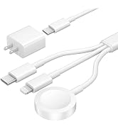for Apple Watch Charger 3 in 1 Magnetic iWatch Charger with USB-C Fast Charging Cable 4FT with 12...