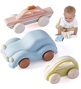 Moonkie Food Grade Silicone Toy Cars for Babies & Toddlers, Push and Go Baby Car Toys 6–12 Months...