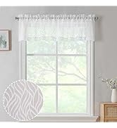 Chyhomenyc Marilyn 2PCS White Sheer Valances for Windows 14 Inches Long, Light Filtering Soft Cli...
