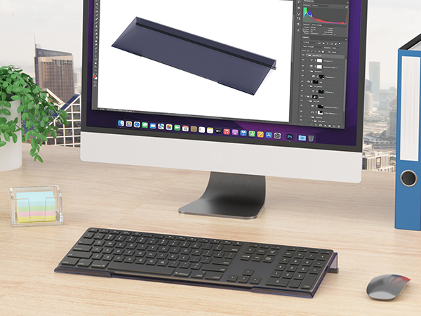 black computer keyboard tray