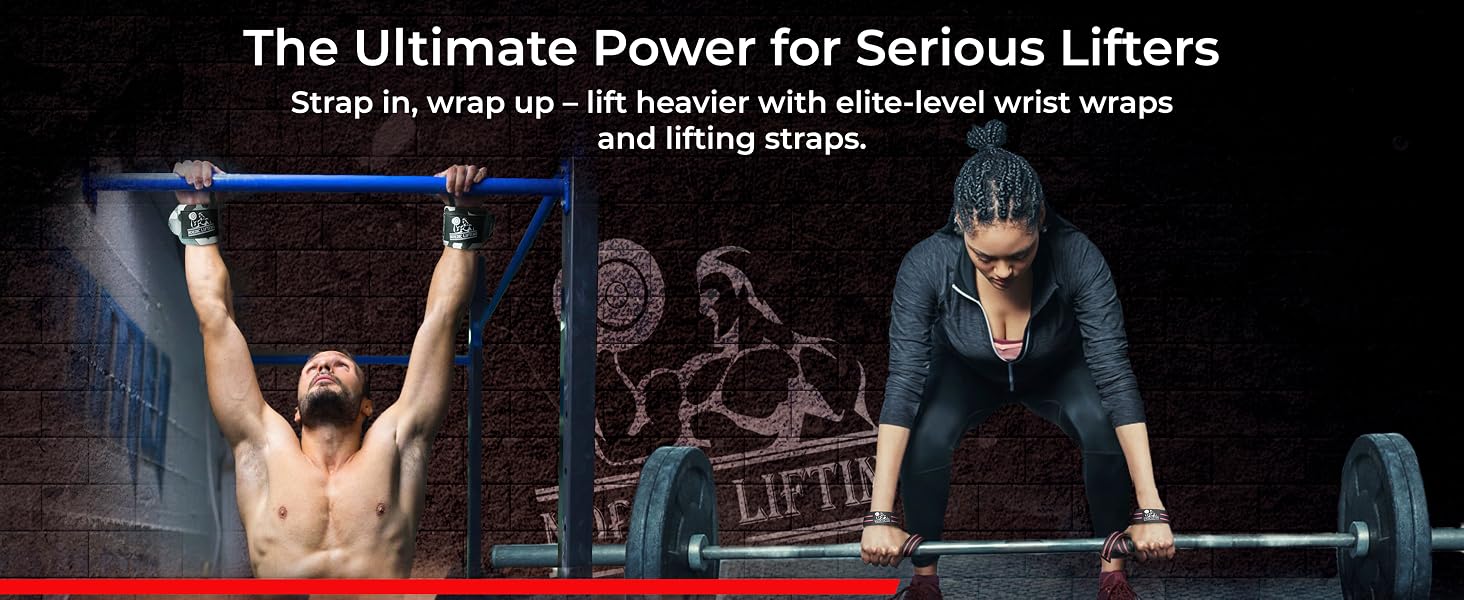 Black wrist wraps supporting heavy lifts during bench press