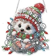 Bowetile Christmas Diamond Art Hanging Kits for Adults Kids, Hedgehog Diamond Art Suncatchers, 5D...