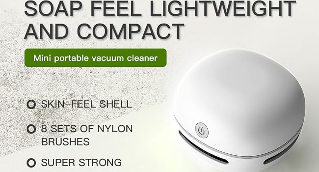 Mini desk vacuum cleaner for desktop table top countertop drawer. It is the perfect holiday gift.