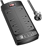 Surge Protector Power Strip , Nuetsa Extension Cord with 8 Outlets and 4 USB Ports, 6 Feet Power ...