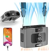 20000mAh Portable Waist Fan, 16000RPM Strong Airflow, Rechargeable Clip On Belt Fan, 10 Speed, Du...
