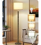 65" Oak Wood Floor Lamps for Living Room with Pull Chain Switch, Adjustable Color Temperatures, V...