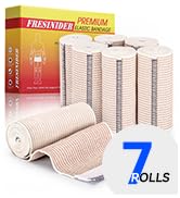 FRESINIDER Premium Elastic Bandage Wrap, 7 Pack 4" Cotton Compression Wrap with Hook & Loop Closu...