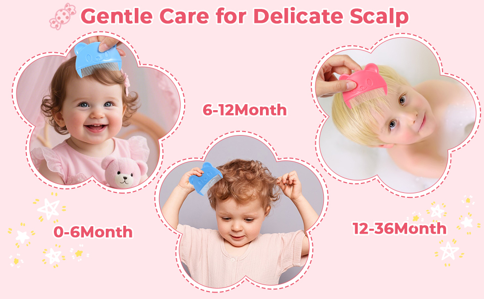 2Pcs Baby Hair Combs