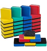 24 pcs Strong Magnetic Whiteboard Erasers - Mini Dry Erase Erasers, Small Chalkboard Cleansers Wi...