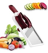 Mandoline Slicer for Kitchen – Adjustable Stainless Steel Blades, with Comfort Grip – Vegetable S...