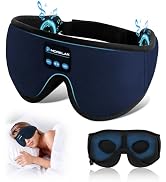 Sleep Mask with Bluetooth Headphones, 3D Sleep Mask Wireless Music Eye Mask for Sleeping Side/Bac...