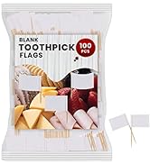 Performore 100 Pack of White Paper Toothpick Flags, Mini Blank Paper Food Labels for Cupcakes Foo...