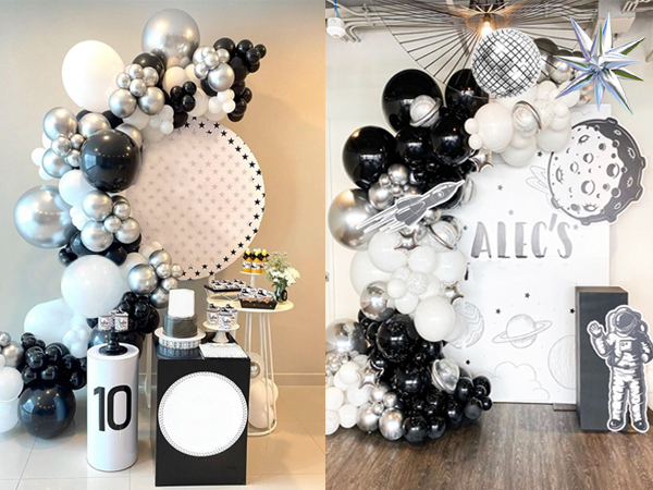 black silver themed party