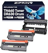 ZIPRINT TN660 Toner Cartridge and DR630 Drum Unit Compatible for Brother HL-L2300D HL-L2340DW HL-...