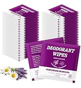 Travel Size Deodorant Body Wipes Bulk, Individually Wrapped Disposable No Rinse Shower Deodorizin...