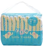 Littleforbig Adult Printed Diaper 10 Pieces - Little Trunks (Medium 28"-38")